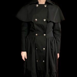 1800s Gothic Victorian Lolita Steampunk Cotton Cape Coat Dress